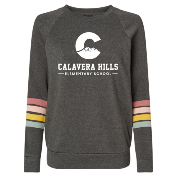 Women's Striped Sleeves Crewneck Sweatshirt Thumbnail