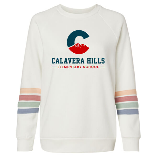 Women's Striped Sleeves Crewneck Sweatshirt Thumbnail