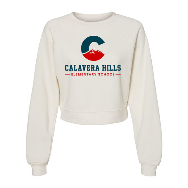 Women's Crop Raglan Fleece Crewneck Sweatshirt Thumbnail